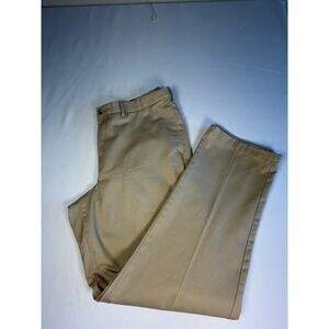 Land’s End  Men's dress pants stretch waist 100% cotton slacks sz 38 khaki work